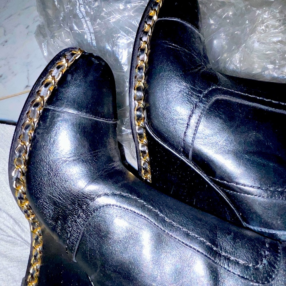 CHANEL black calve skin cc logo over the knee boot - Picture 13 of 14